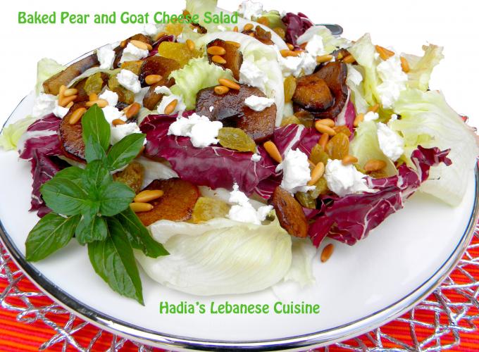 Roasted Pear and Goat Cheese Salad