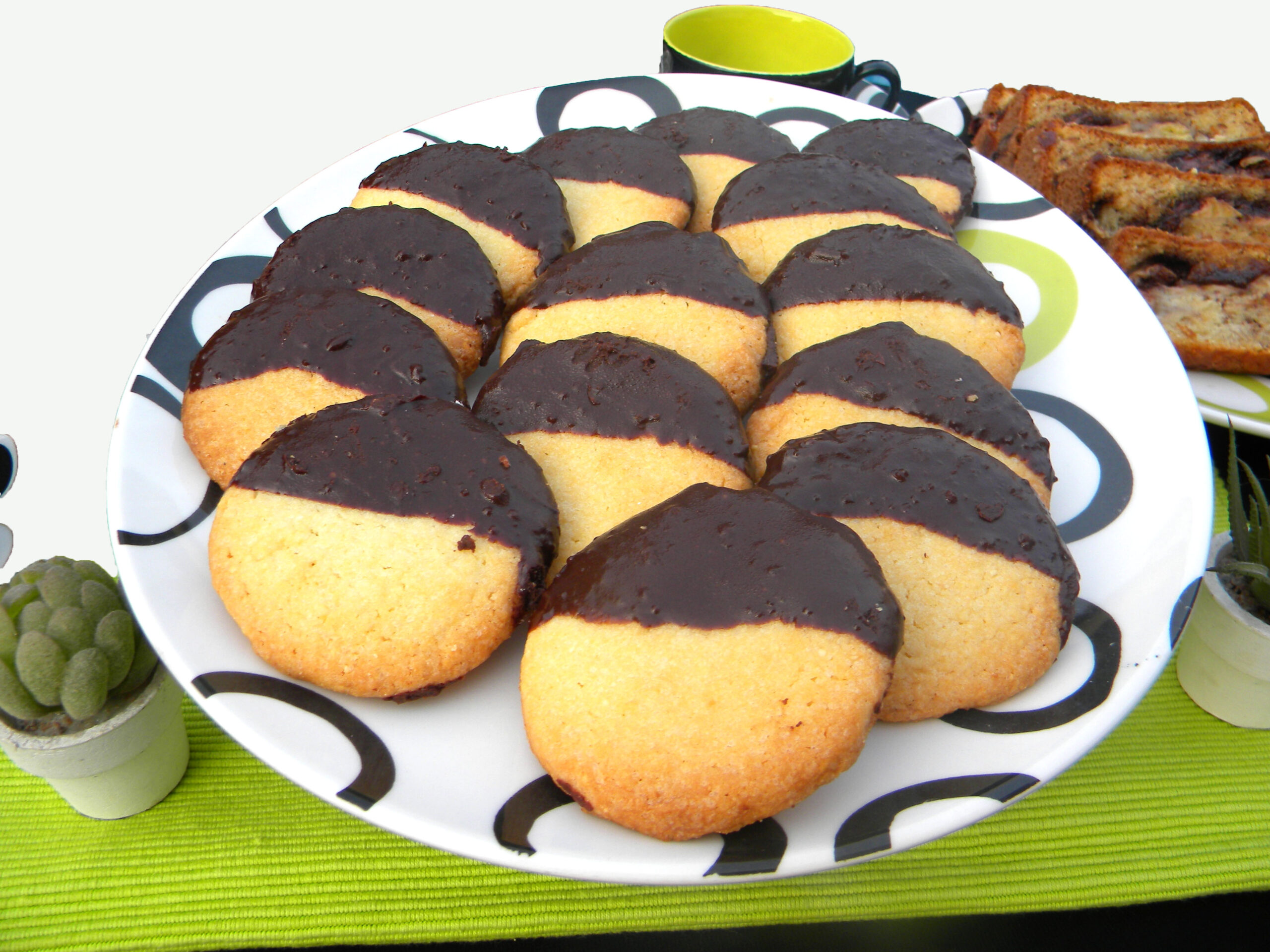 Almond Cookies Dipped in Chocolate