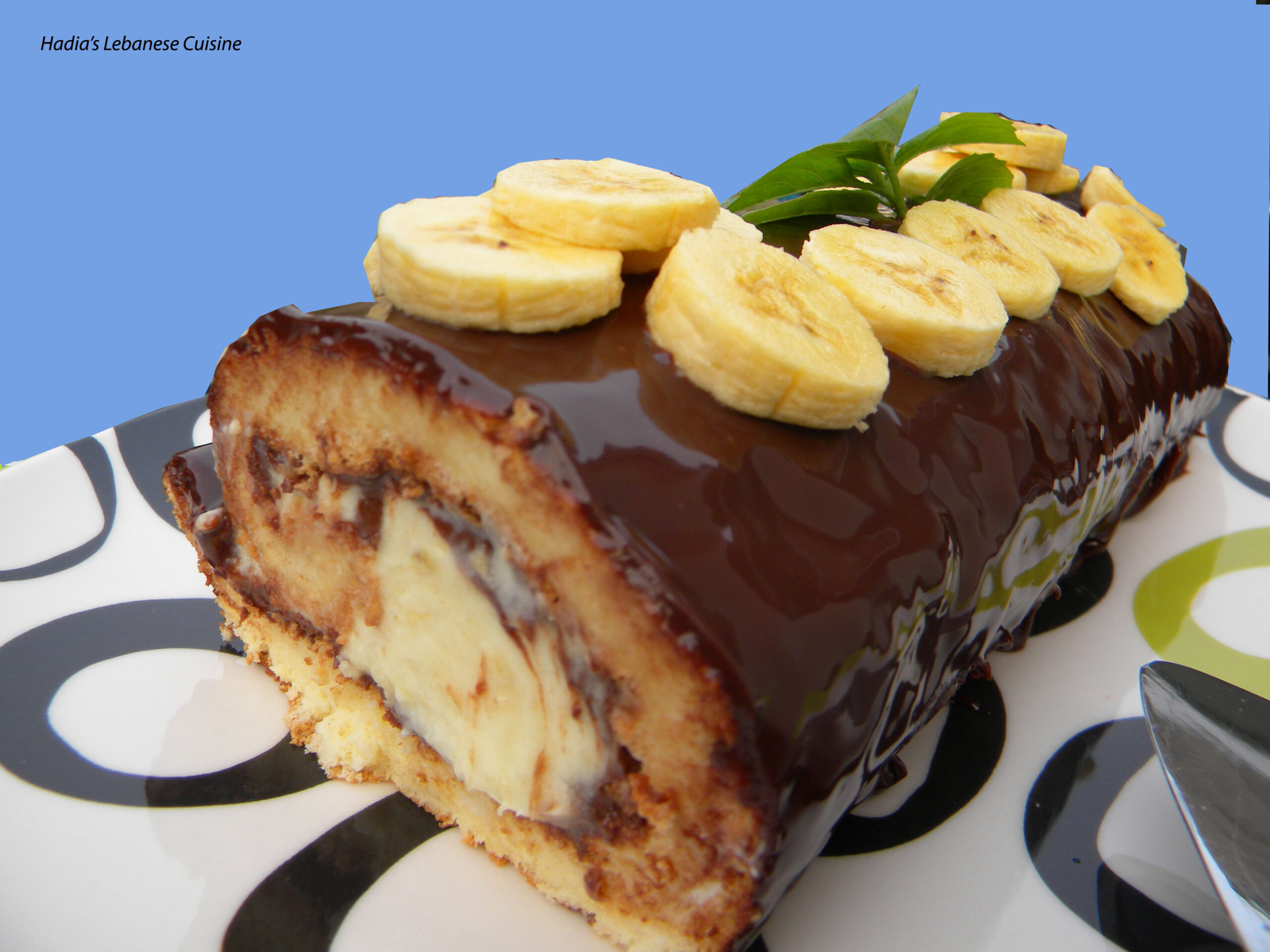 Swiss Roll with Nutella, Mascarpone and Bananas