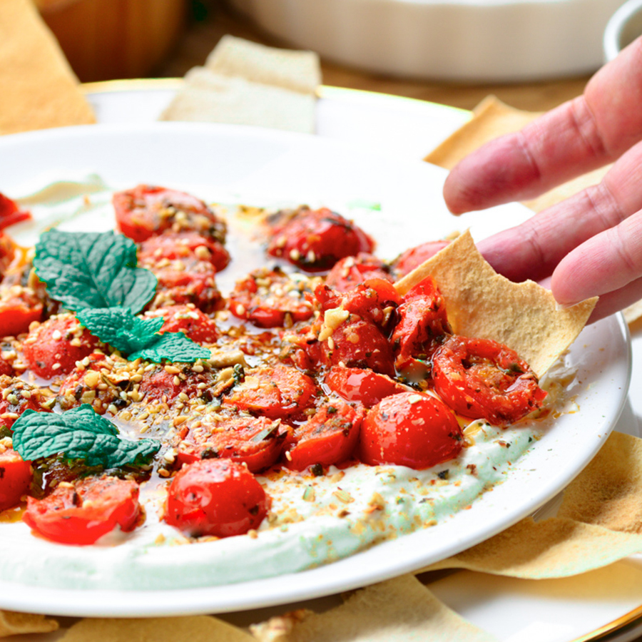 Labneh with Cherry Tomatoes