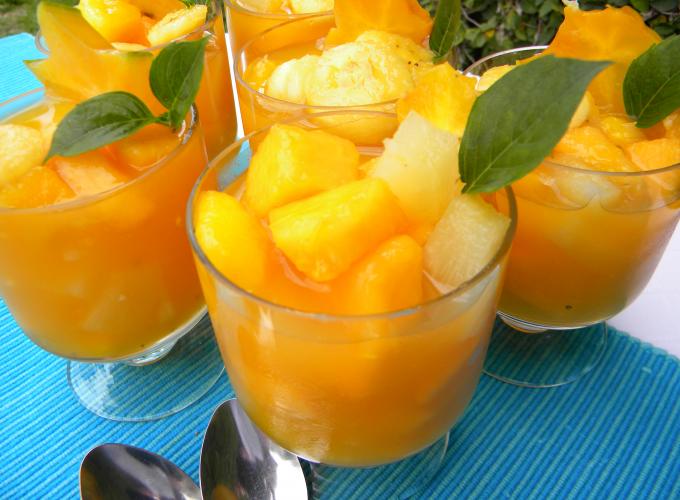 Tropical Fruit Salad with Passion Fruit Juice