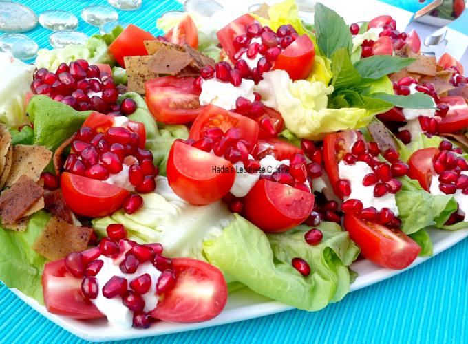 Labneh Tomato and Pomegranate Salad