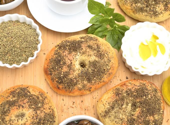 Bagels with Zaatar and Labneh