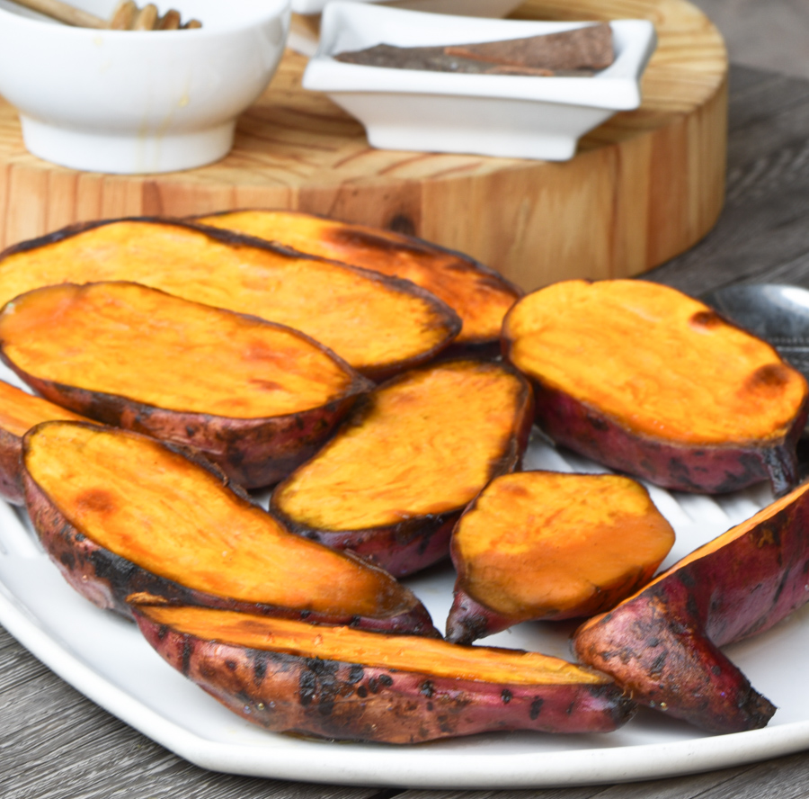 Steamed-Roasted Sweet Potatoes with Butter and Honey